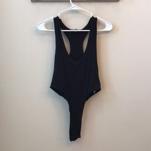 Misguided racerback plunge neck high-rise bodysuit